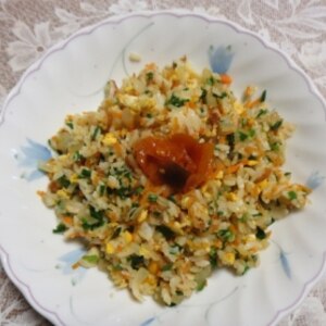 小松菜と納豆のチャーハン